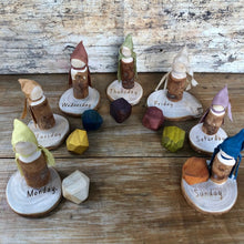 Load image into Gallery viewer, Day of the Week ~ Wood Folk Doll Set
