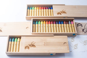 Apiscor 16 Stick or 16 Block Crayons in Bamboo Box