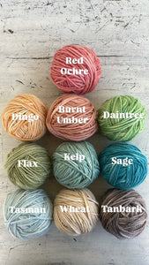 12ply Hand Dyed Pure Wool ~ 50gm balls