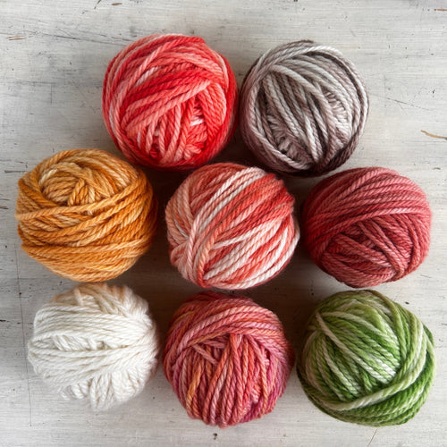 16ply Hand dyed pure wool balls ~ 50gm