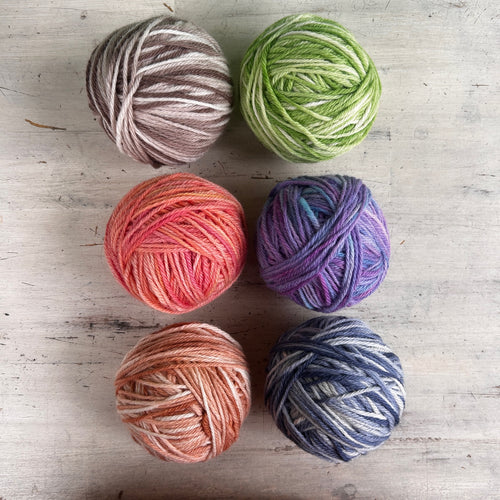 8ply Hand dyed pure wool balls ~ 50gm