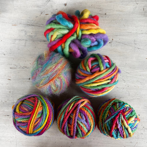 Rainbow hand painted wool in various plys ~ 50gm