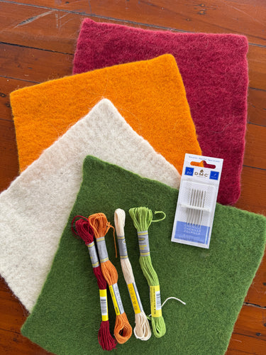 Christmas felt pack ~ hand made thick Nepalese Fair Trade