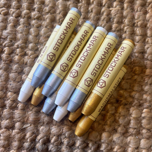 Gold, Silver, White or Red Stockmar Stick Wax Crayons