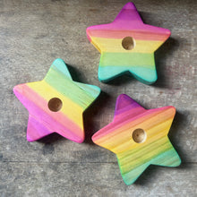 Load image into Gallery viewer, Rainbow Star Candle Holder with or without brass holder and beeswax candle.