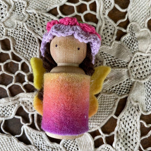 Rainbow Peg Dolls ~ fair skin or brown skin options AND now red hair