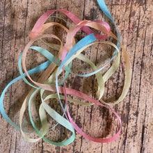 Load image into Gallery viewer, Hand Painted Rainbow Pure Silk ribbon ~ 4mm, 10mm or 1 inch
