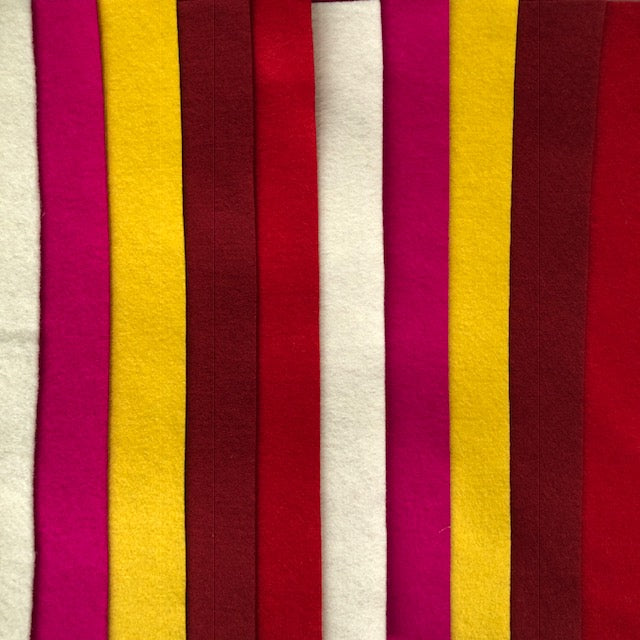 Christmas reds, gold, fuchsia and cream 10 pack