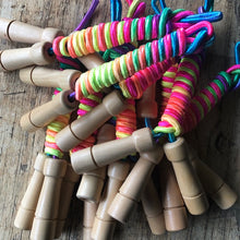 Load image into Gallery viewer, Rainbow Skipping Rope - Adjustable Length with Wooden Handles