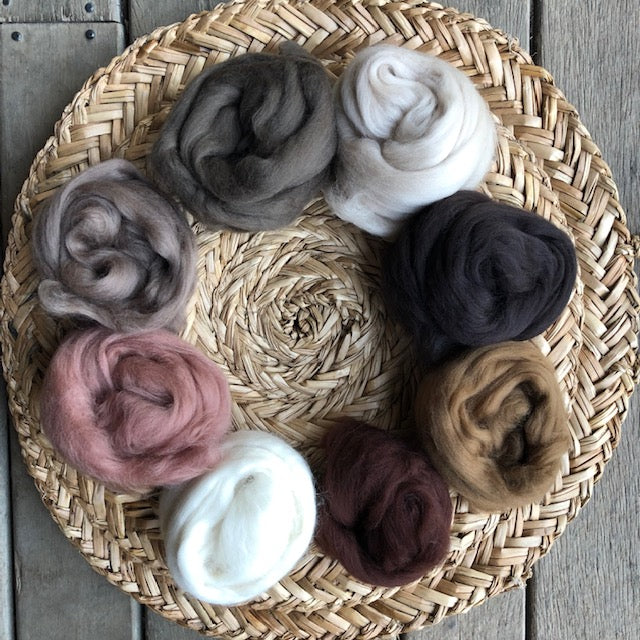 Earthy browns + Cream Felting Kit