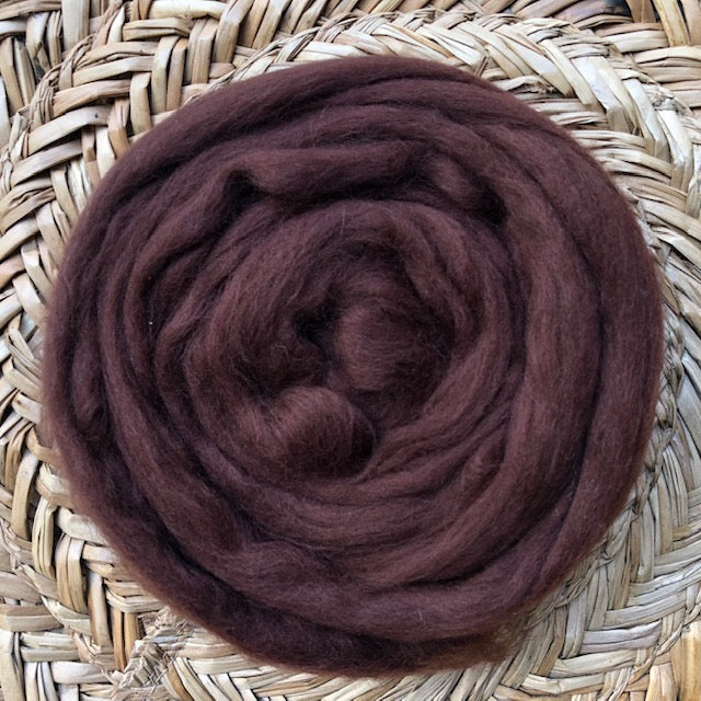 Chocolate fleece roving – indigo inspirations