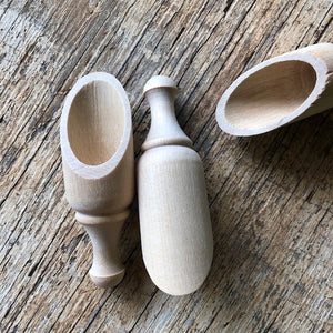 small round wooden scoop ~ loose parts play