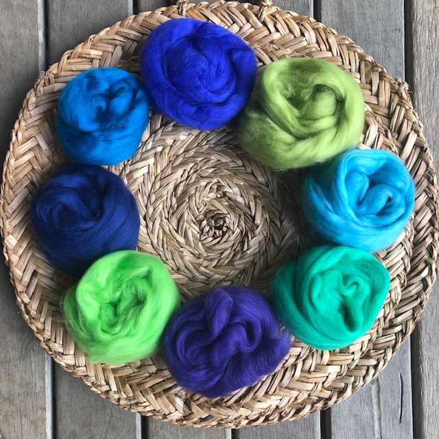 Blues + Greens Felting Kit