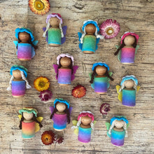 Load image into Gallery viewer, Rainbow Peg Dolls ~ fair skin or brown skin options AND now red hair
