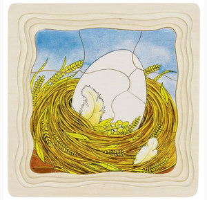 Chicken + Egg ~ Puzzle ~ 4 layer wooden puzzle