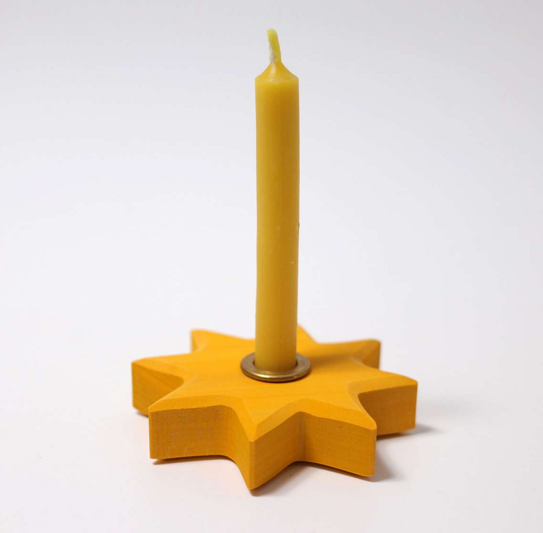 Grimm’s Star Candle Holder (with or without 100% beeswax candle and brass holder)