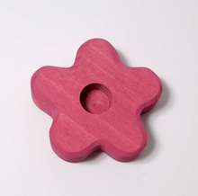 Load image into Gallery viewer, Grimm’s Pink Flower Candle Holder (with or without 100% beeswax candle and brass holder)