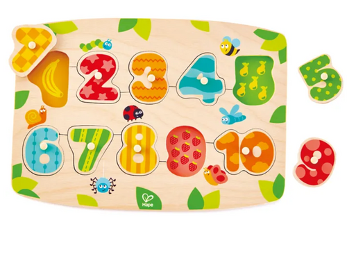 Number Peg Puzzle ~ 10 pieces ~ Hape